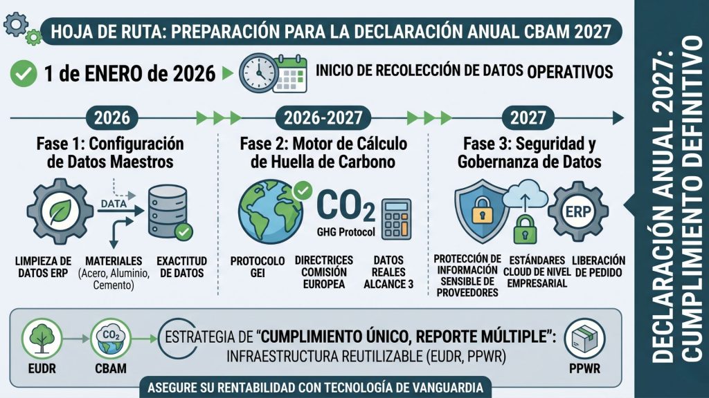 infografía sobre la preparación para la declaración anual CBAM